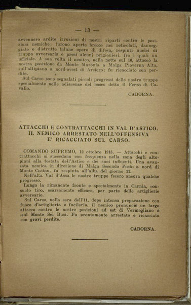 Il diario della nostra guerra : bollettini ufficiali dell'esercito e della marina